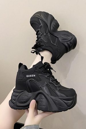 10cm Height-Increasing Dad Shoes for Women - Spring 2025 Thick-Soled Casual Sneakers for Short Stature, Trendy Little White Shoes