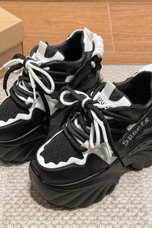 10cm Thick-Soled Height-Increasing Dad Shoes for Women - Spring 2025 Trendy European Sports Casual Footwear for Petites