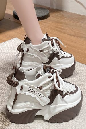 10cm Thick-Soled Height-Increasing Dad Shoes for Women - Spring 2025 Trendy European Sports Casual Footwear for Petites