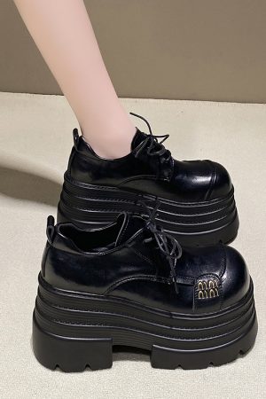 10cm Thick-Soled Women's Leather Loafers - Petite British Style Platform Shoes for Spring 2025, Trendy and Stylish