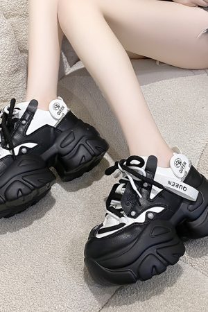 2023 Spring Women's Platform Dad Shoes - Breathable Mesh Thick Sole Casual Sneakers for Short Stature, Trendy Sports Footwear