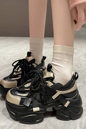 2024 Women's Dad Shoes - Trendy Casual Thick-Soled Brown Sneakers for Autumn, Lightweight Height-Increasing Design