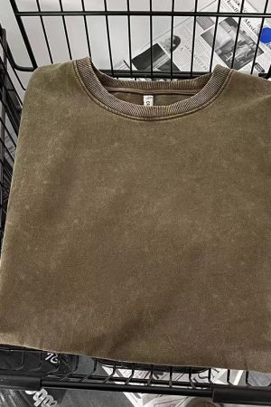 2025 American Retro Solid Color Washed Couple Short Sleeve T-Shirt - Vintage Style for Casual Wear