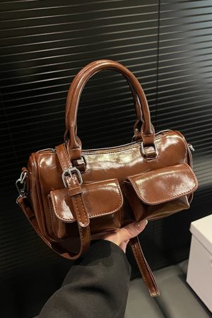 2025 French Vintage Handbag for Women - Oil Wax Leather Small Square Crossbody Bag for Spring/Summer - High-End Shoulder Bag