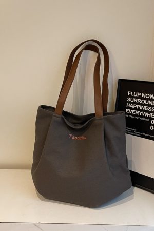 2025 Minimalist Casual Canvas Tote Bag for Women - Versatile Large Capacity Commuting Shoulder Handbag