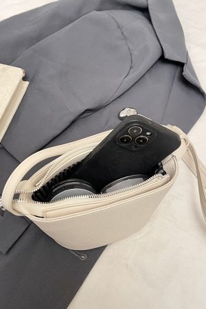 2025 New Minimalist Zipper Bucket Bag for Women - High-End Shoulder Crossbody Phone Bag, Summer Fashion Essential