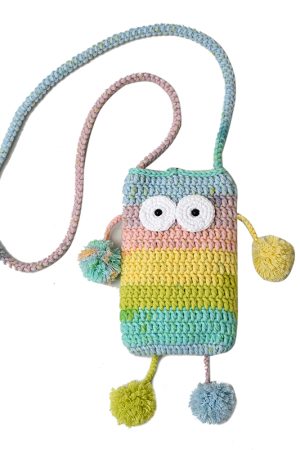 2025 Summer Cute Gradient Knitted Crossbody Phone Bag for Women - Quirky Small Bag, Perfect for Y2K and Festival Style