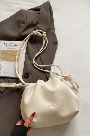 2025 Summer High-End Pleated Bucket Bag for Women - Stylish Shoulder Crossbody Phone Bag