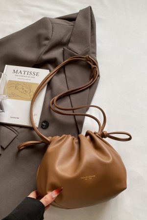 2025 Summer High-End Pleated Bucket Bag for Women - Stylish Shoulder Crossbody Phone Bag