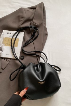 2025 Summer High-End Pleated Bucket Bag for Women - Stylish Shoulder Crossbody Phone Bag