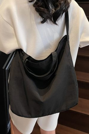 2025 Summer Large Capacity Nylon Crossbody Tote Bag for Women - Stylish Relaxed Shoulder Commuter Handbag