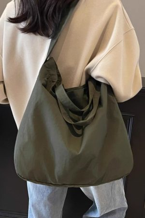 2025 Summer Large Capacity Nylon Crossbody Tote Bag for Women - Stylish Relaxed Shoulder Commuter Handbag