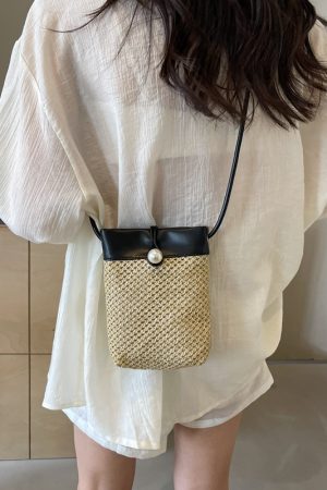 2025 Summer Lightweight Woven Mini Straw Bag for Women, Small Phone Crossbody Bag, Trendy and Stylish Accessory