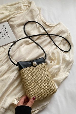 2025 Summer Lightweight Woven Mini Straw Bag for Women, Small Phone Crossbody Bag, Trendy and Stylish Accessory