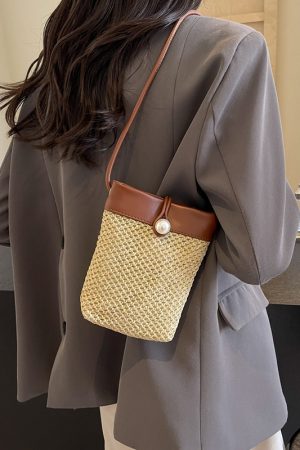 2025 Summer Lightweight Woven Mini Straw Bag for Women, Small Phone Crossbody Bag, Trendy and Stylish Accessory