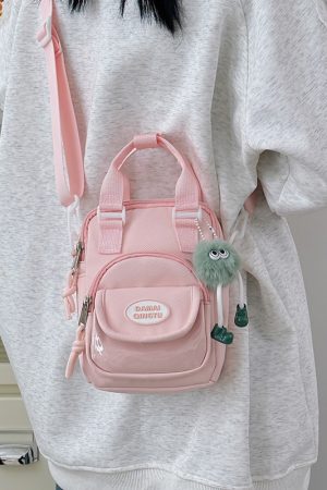 2025 Summer Nylon Tote Bag for Women - Lightweight Color-Blocking Crossbody Phone Bag in Trendy Dopamine Colors