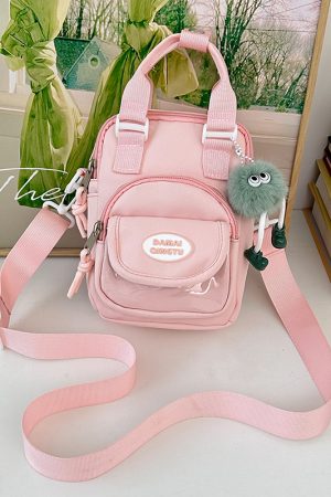 2025 Summer Nylon Tote Bag for Women - Lightweight Color-Blocking Crossbody Phone Bag in Trendy Dopamine Colors