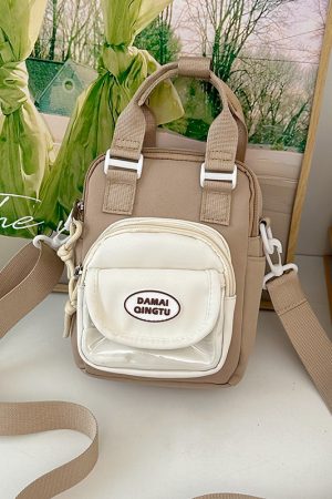 2025 Summer Nylon Tote Bag for Women - Lightweight Color-Blocking Crossbody Phone Bag in Trendy Dopamine Colors