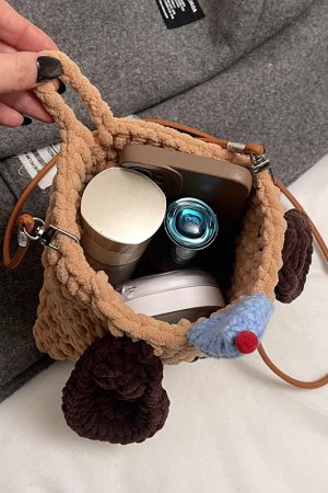 2025 Summer Quirky Cute Knitted Dog Mini Crossbody Phone Bag for Women - Trendy Fashion Accessory