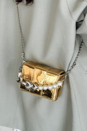 2025 Summer Silver Diagonal Mini Crossbody Bag for Women - Trendy Chain Handbag for Lipstick and Essentials