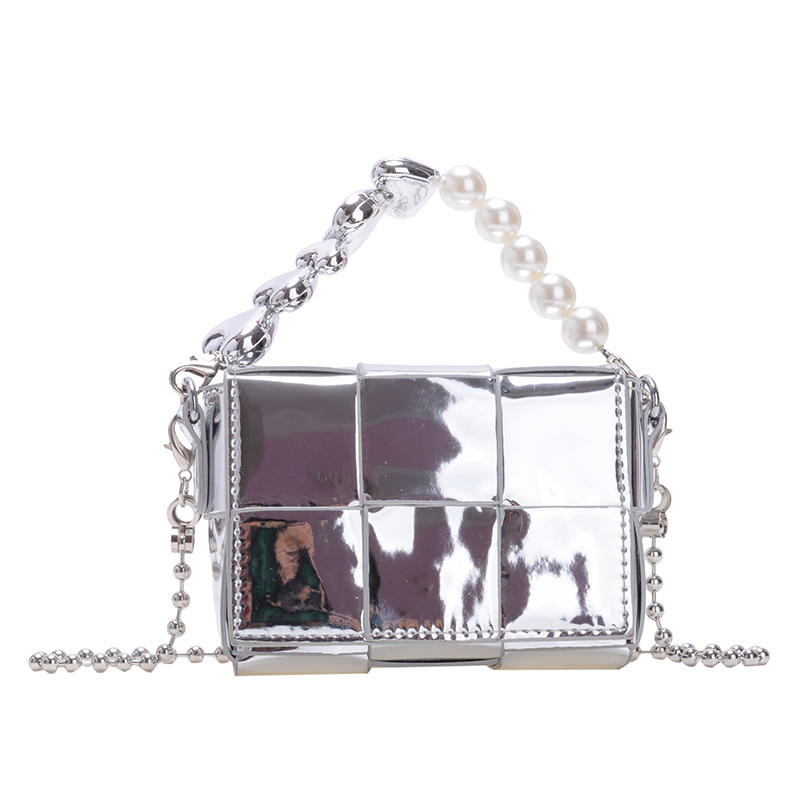 2025 Summer Silver Diagonal Mini Crossbody Bag for Women - Trendy Chain Handbag for Lipstick and Essentials 2025 Summer Silver Diagonal Mini Crossbody Bag for Women - Trendy Chain Handbag for Lipstick and Essentials