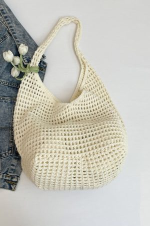 2025 Summer Women's Large Capacity Hollow Woven Beach Bucket Bag - Trendy Simple Design for Coastal Adventures