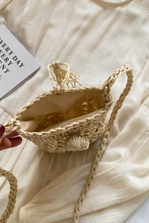 2025 Summer Woven Crossbody Bag for Women - Mini Straw Phone Bag, Versatile High-End Niche Style