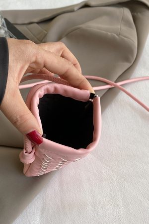 2025 Summer Woven Mini Crossbody Bag for Women - Trendy High-End Small Phone Bag for Walking and Outings