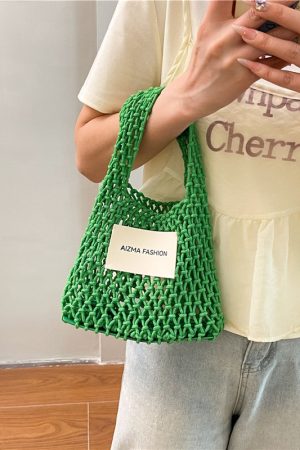 2025 Summer Woven Straw Bag for Women, Commuter Knitted Handbag, Portable Beach Tote, Vacation Essential