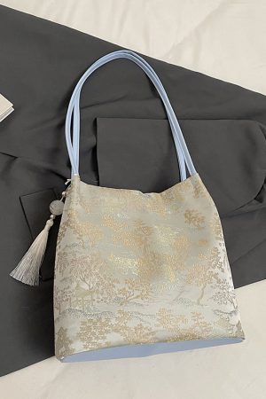 2025 Trendy Chinese-Style Women's Large Capacity Bucket Bag - Fashionable Commuting Shoulder Bag