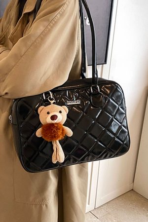 2025 Winter Women's Minimalist Diamond-Patterned Handheld Travel Bag, Chic Shoulder Bag, High-End Underarm Style