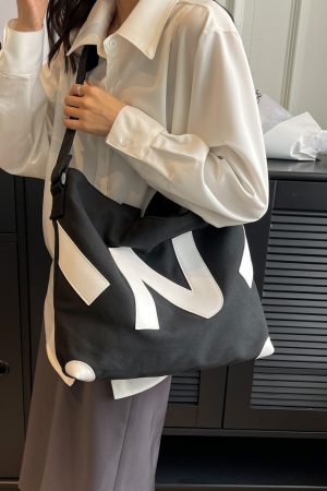 2025 Womenâ€™s Canvas Tote Bag - Large Capacity, Versatile Handbag for Students, Commuting, Shoulder and Crossbody Style