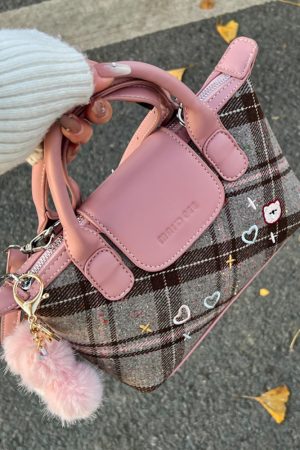 2025 Women's Color-Blocking Woolen Handbag - Small Square Shoulder Crossbody Bag for Spring and Summer Fashion