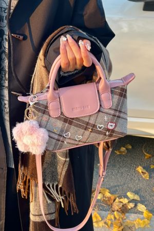 2025 Women's Color-Blocking Woolen Handbag - Small Square Shoulder Crossbody Bag for Spring and Summer Fashion