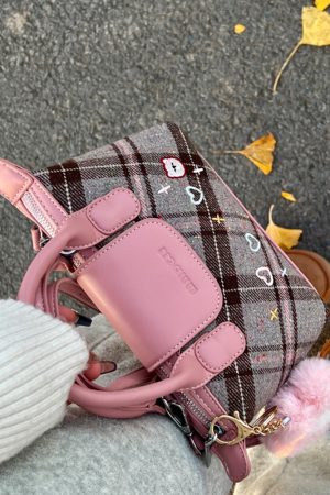 2025 Women's Color-Blocking Woolen Handbag - Small Square Shoulder Crossbody Bag for Spring and Summer Fashion