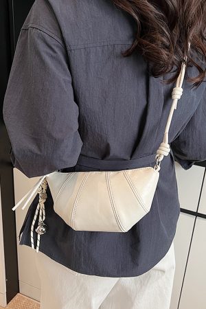 2025 Women's High-End Silver Horn Dumpling Bag - Textured Crossbody Zipper Phone Bag for Summer Fashion