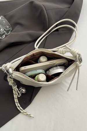 2025 Women's High-End Silver Horn Dumpling Bag - Textured Crossbody Zipper Phone Bag for Summer Fashion