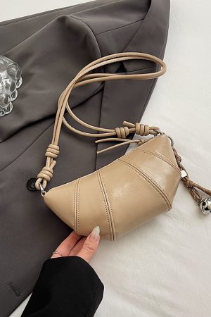 2025 Women's High-End Silver Horn Dumpling Bag - Textured Crossbody Zipper Phone Bag for Summer Fashion