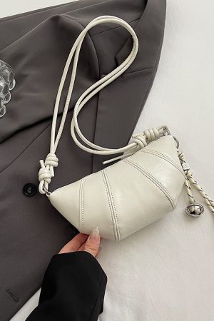2025 Women's High-End Silver Horn Dumpling Bag - Textured Crossbody Zipper Phone Bag for Summer Fashion