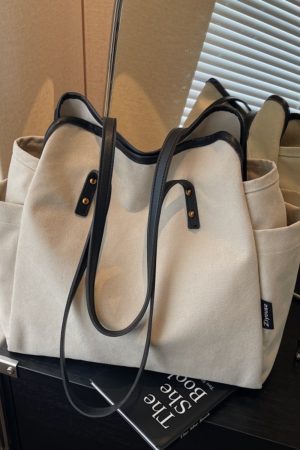 2025 Women's Large Capacity Canvas Tote Bag - Stylish Shoulder Bag for Commuting and Classes, Winter Essential