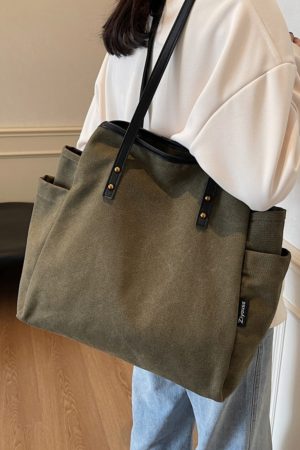 2025 Women's Large Capacity Canvas Tote Bag - Stylish Shoulder Bag for Commuting and Classes, Winter Essential