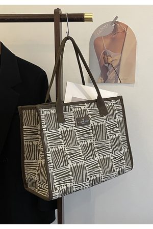 2025 Women's Large Capacity Canvas Tote Bag for Spring & Summer - Stylish Travel, Shopping, and Commuter Shoulder Bag