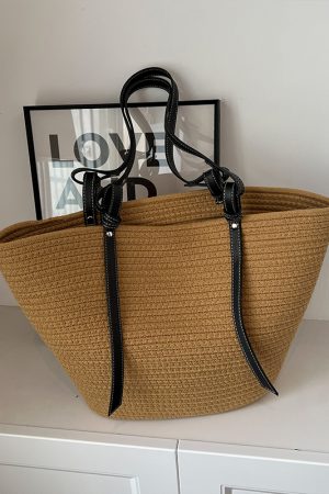 2025 Women's Large Capacity Grass-Woven Tote Bag, Versatile Fashionable Shoulder Bag for Spring and Summer