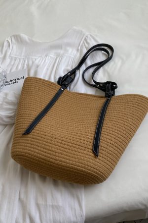 2025 Women's Large Capacity Grass-Woven Tote Bag, Versatile Fashionable Shoulder Bag for Spring and Summer