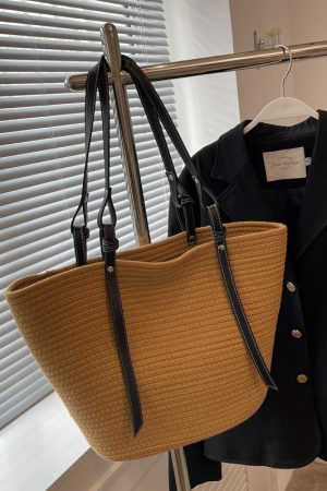 2025 Women's Large Capacity Grass-Woven Tote Bag, Versatile Fashionable Shoulder Bag for Spring and Summer