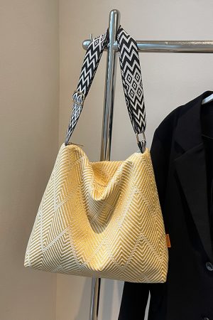 2025 Women's Large Capacity Plaid Canvas Tote Bag - Stylish Shoulder & Crossbody Bag for Students and Commuting