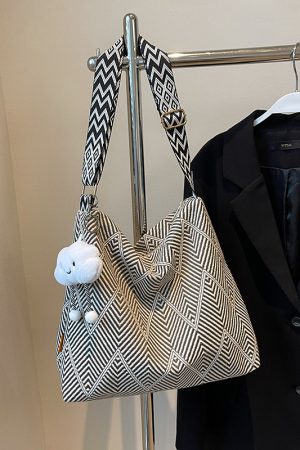 2025 Women's Large Capacity Plaid Canvas Tote Bag - Stylish Shoulder & Crossbody Bag for Students and Commuting