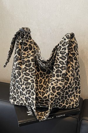 2025 Women's Leopard Print Tote Bag - Large Capacity Canvas Shoulder Bag for Spring & Summer, Perfect for Commuting & Class