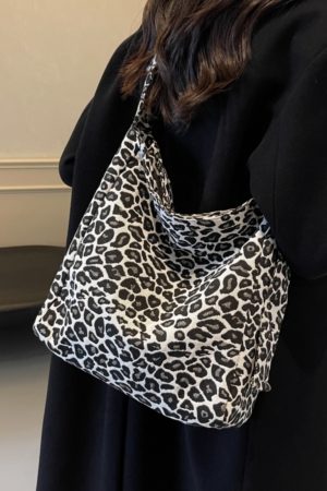 2025 Women's Leopard Print Tote Bag - Large Capacity Canvas Shoulder Bag for Spring & Summer, Perfect for Commuting & Class