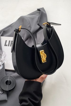 2025 Women's Minimalist Textured Saddle Bag - Summer Fresh Underarm High-End Shoulder Bag